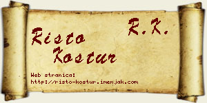 Risto Kostur vizit kartica